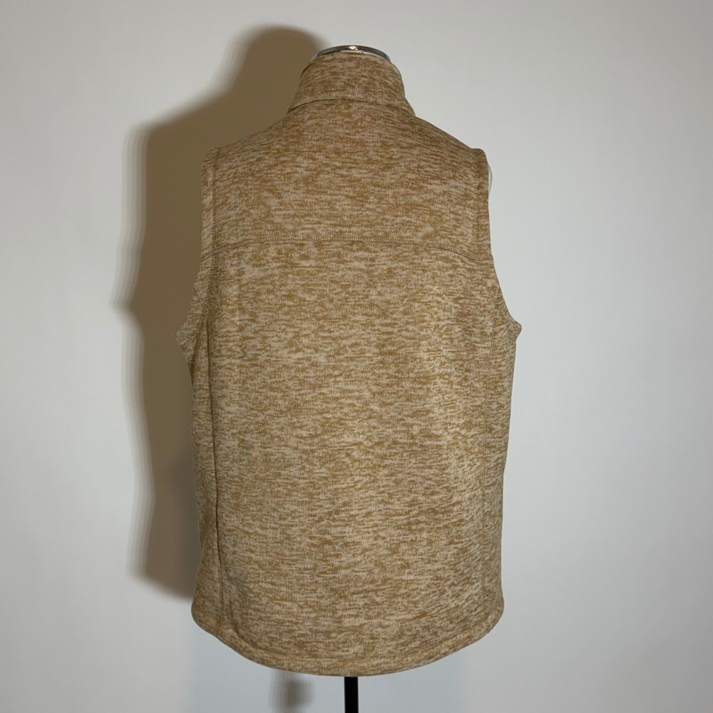 Lands End Oeko-Tex Fleece Vest Full Zip Tan Marled Pockets Womens Large 14-16 - Picture 4 of 10